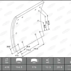 Origineel Remtrommel Beral KBL19030.0-1640