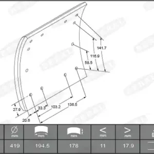 Remtrommel Beral KBL19036.1-1560 Lage Kosten