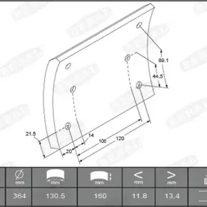 Remtrommel Beral KBL19506.1-1561 Wereldwijde Verzending