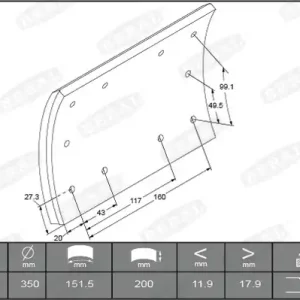 Remtrommel Beral KBL19908.0-1550 Gratis Verzending