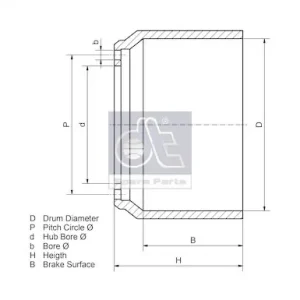 Remtrommel Dt Spare Parts 10.13236 Hoge Kwaliteit
