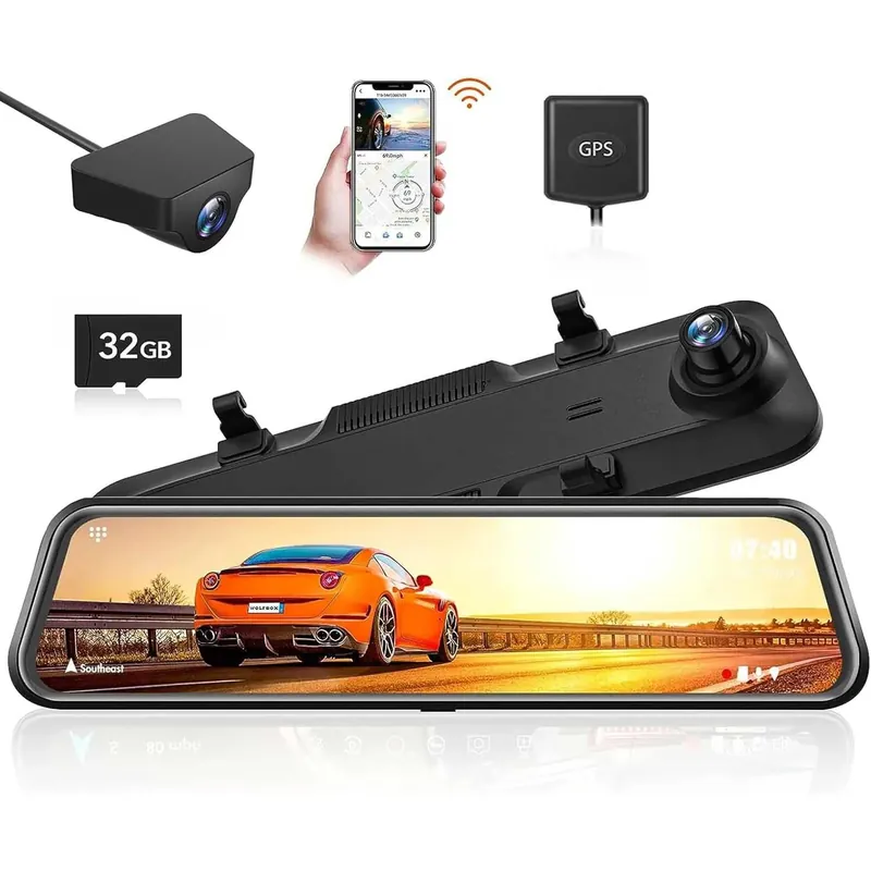 Wolfbox G840H 2K Wifi GPS 32gb spiegel dashcam Geld-Terug-Garantie